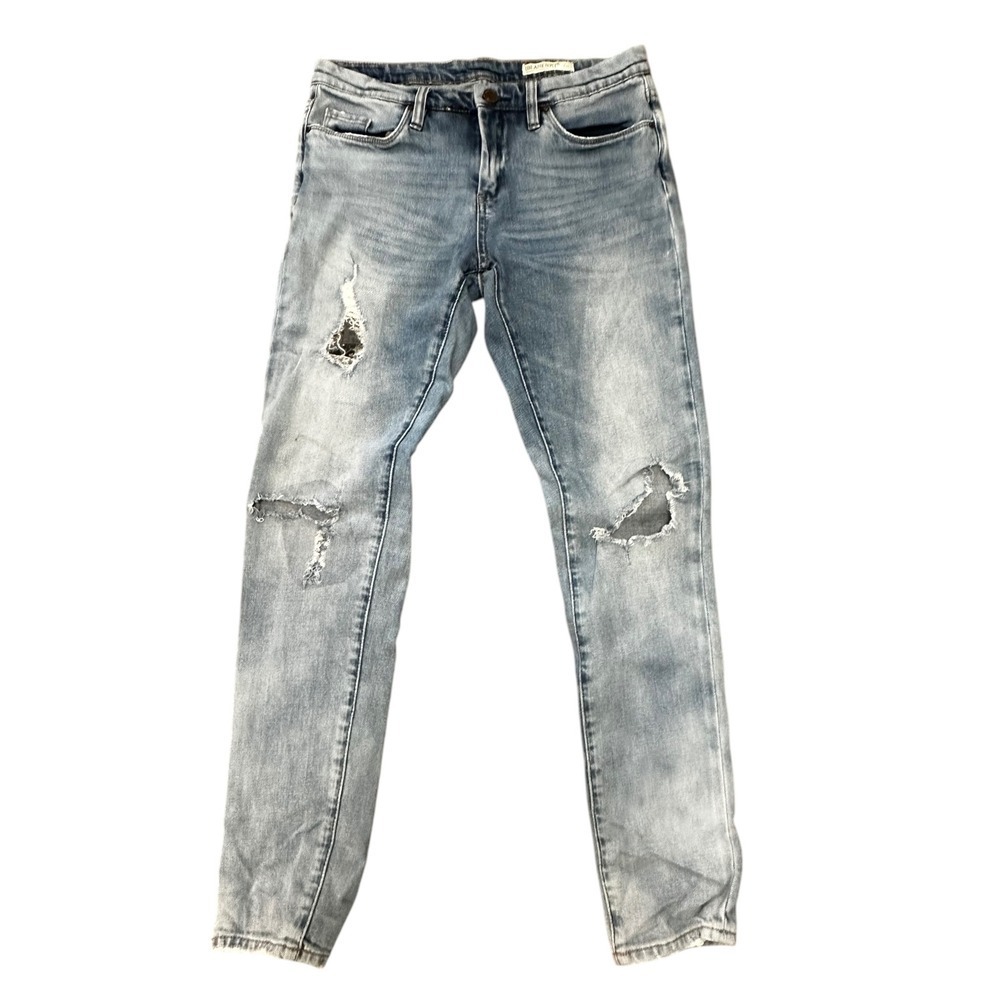 Blank NYC Distressed Skinny Jeans Ripped Knee Light‎ Wash Denim Size 26